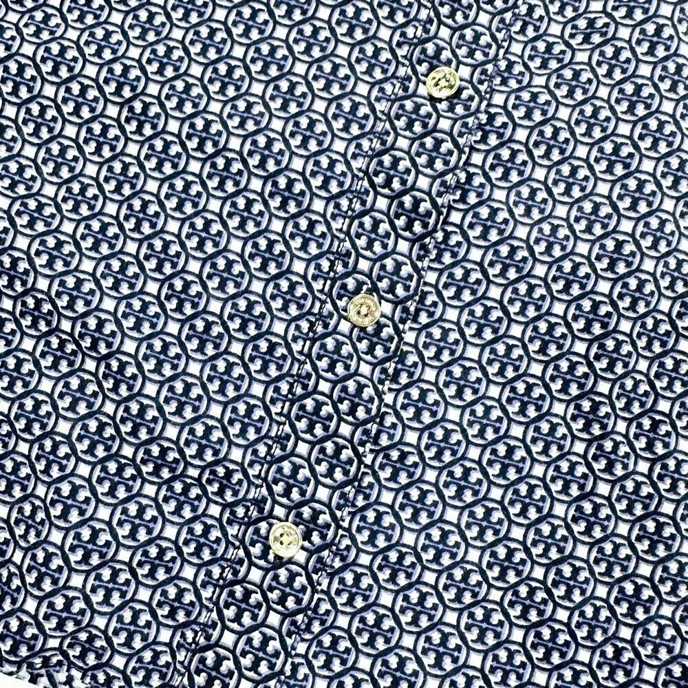 Tory Burch lightweight sheer pattern button down blouse M - Picture 6 of 13